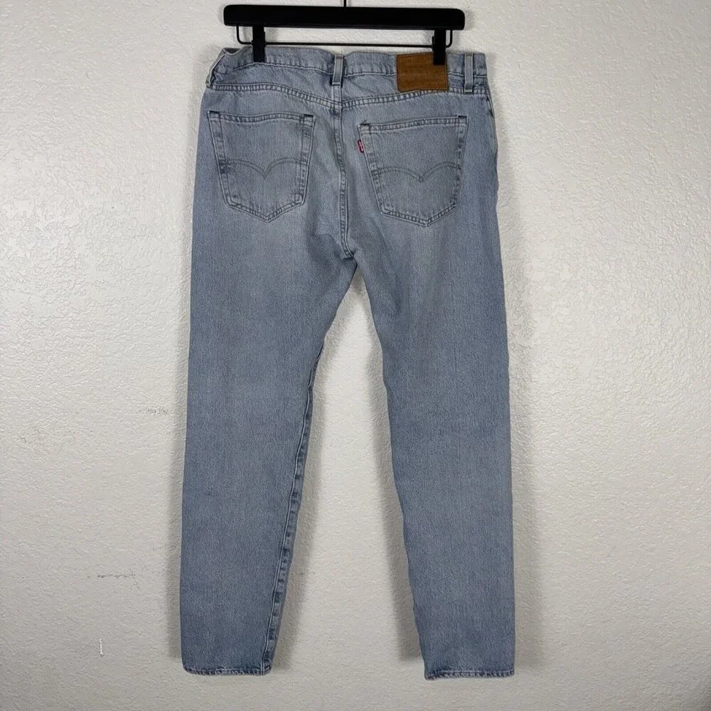 Levis 512 Mens 34x34 (34x32) Premium Denim Big E Distressed Stretch Slim Tapered